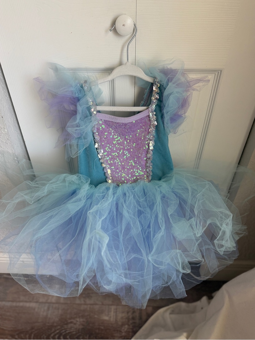 Sequin Tulle Mermaid Dance Costume - Lavender & Aqua